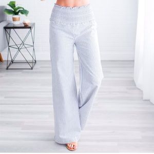 Seersucker Linen Pants • Small
